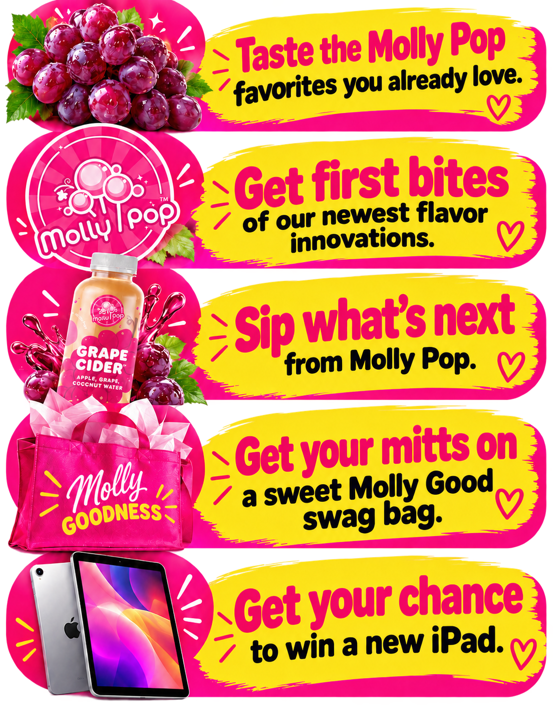 Molly Pop tasting, new flavors, show gifts and giveaway highlights